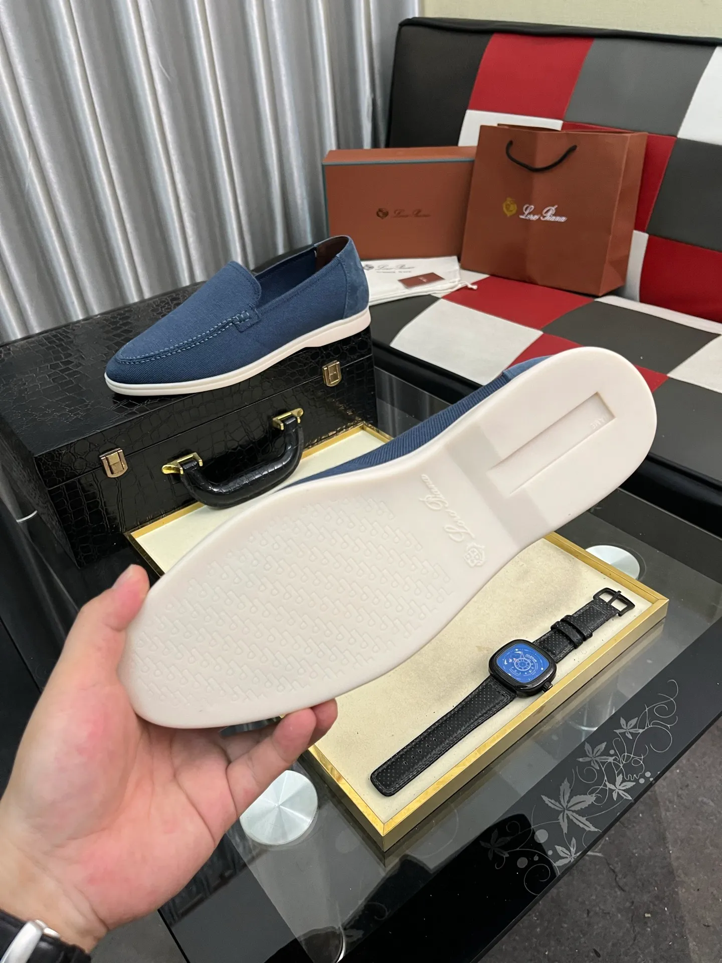 Men's men's shoes💰420⌚️⌚️Loro*Piana pure original 2025 soft and comfortable LP deerskin flat-soled casual star's same style slip-on Loaf men's shoes, size: 38-446️⃣colors available